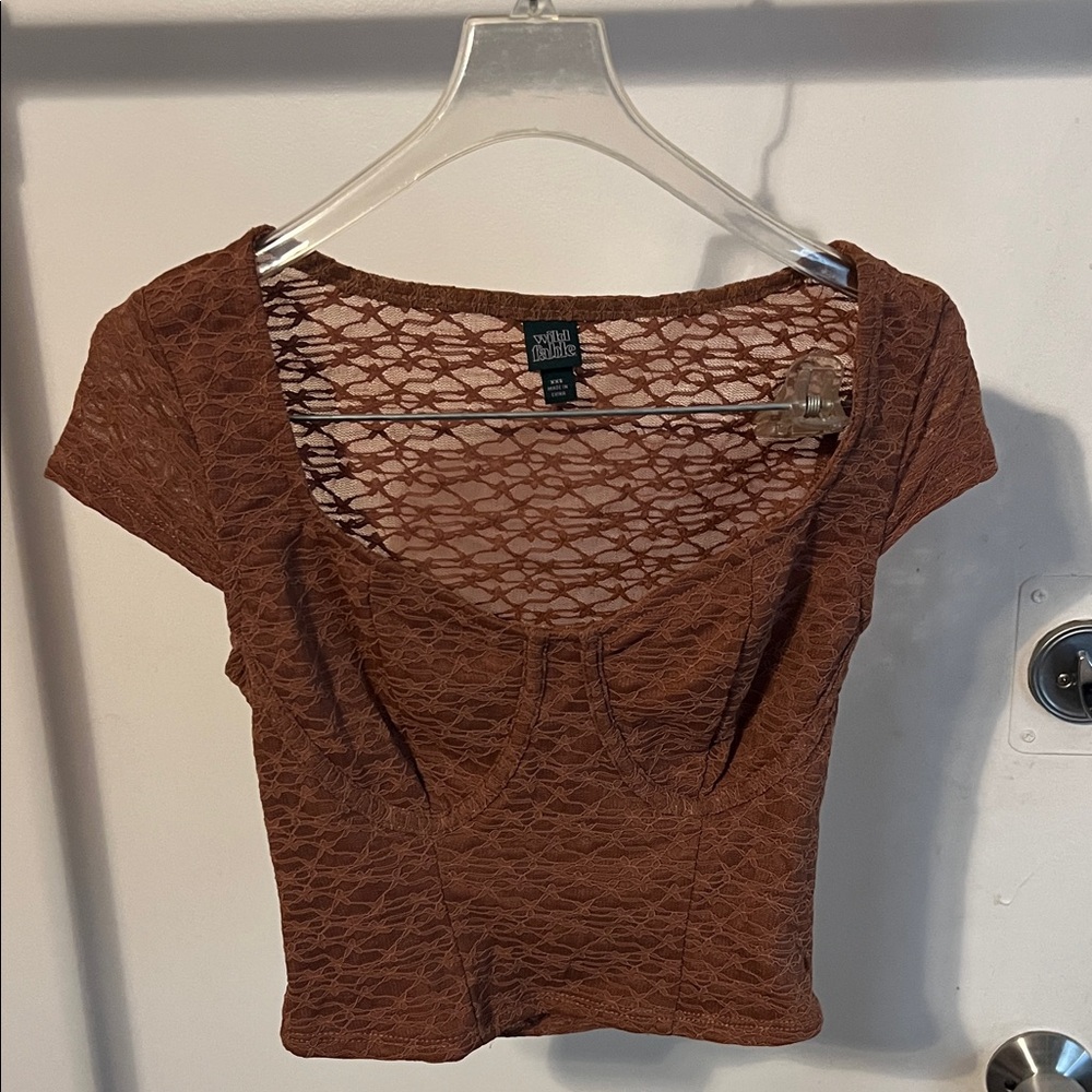 Wild Fable Brown Lace Blouse